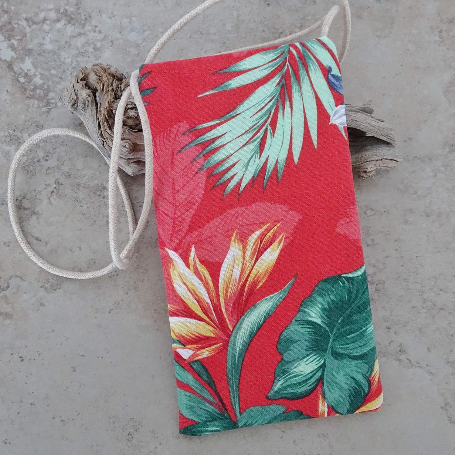 Cell Pouch, Phone Purse, Small Bag for Essentials, Tropical Fabric Purse
