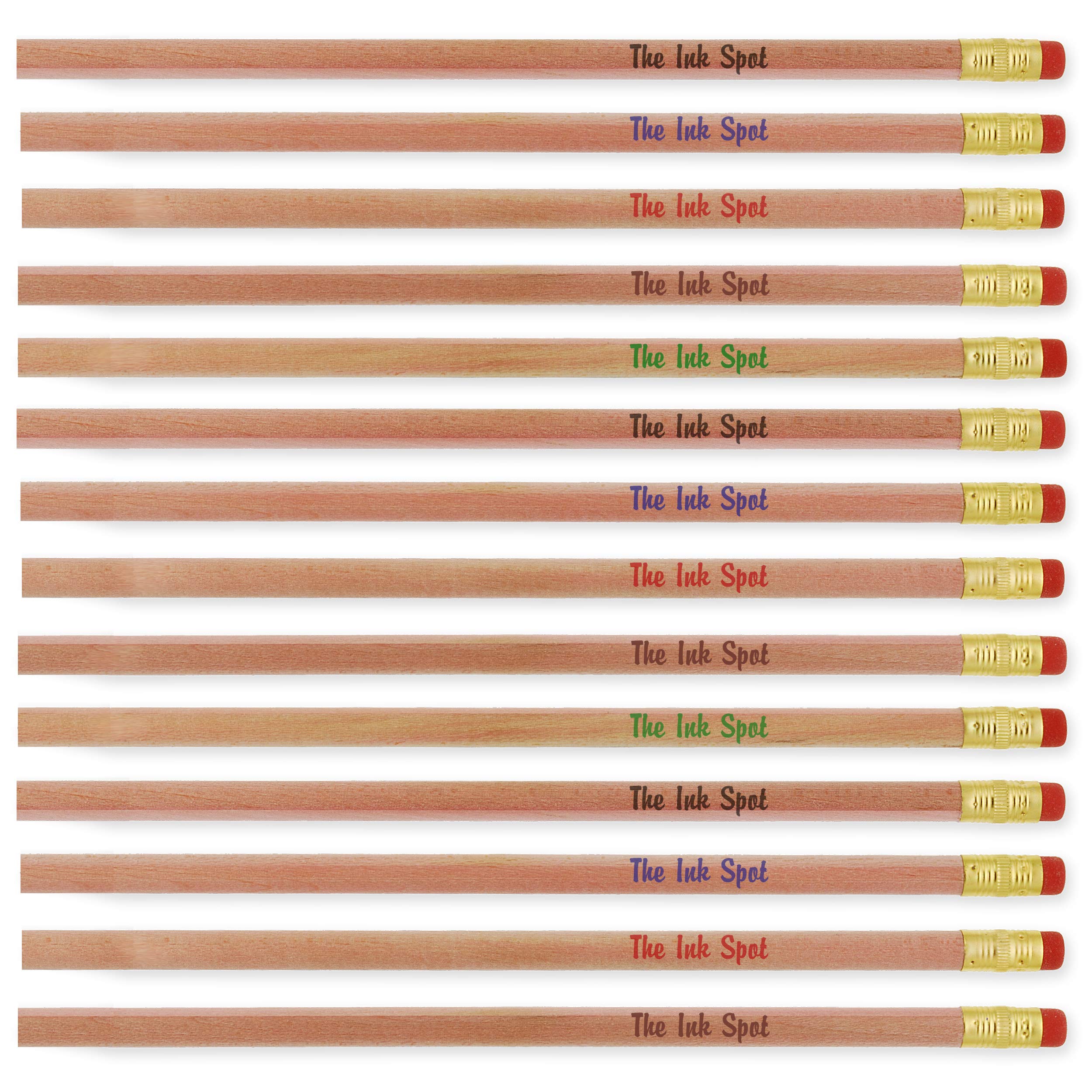 100 Personalized Barewood Pencils, Custom Printed. USA Made. PMA Certified