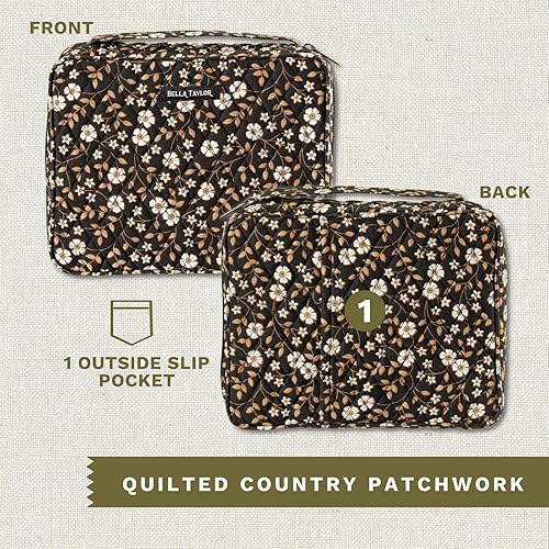 Miniatura 47 de Bella Taylor Funda acolchada para la Biblia para mujer, estuche grande para la Biblia de estudio, parche primitivo