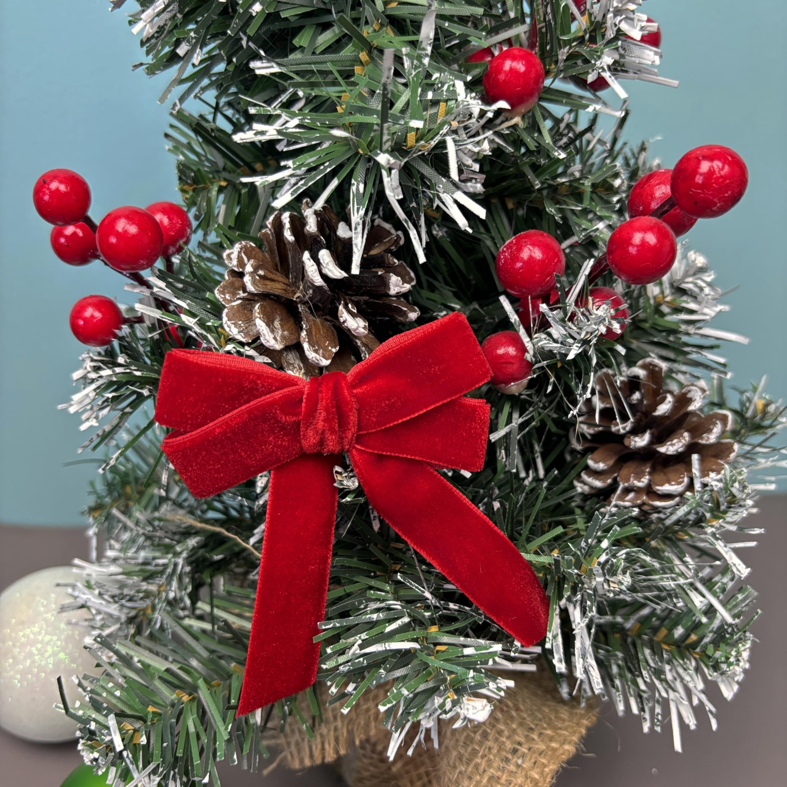 Nœud De Sapin De Noël Rouge 24×102 Pouces – Ruban Velours Extra Large Pour Sapin, Couronnes, Murs Et Décorations Festives