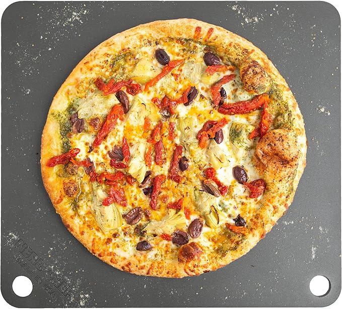 .375" - NerdChef Steel Stone - High Performance Pizza Baking | Made in USA (14.5" x 16") - (.375" Thick - Pro)