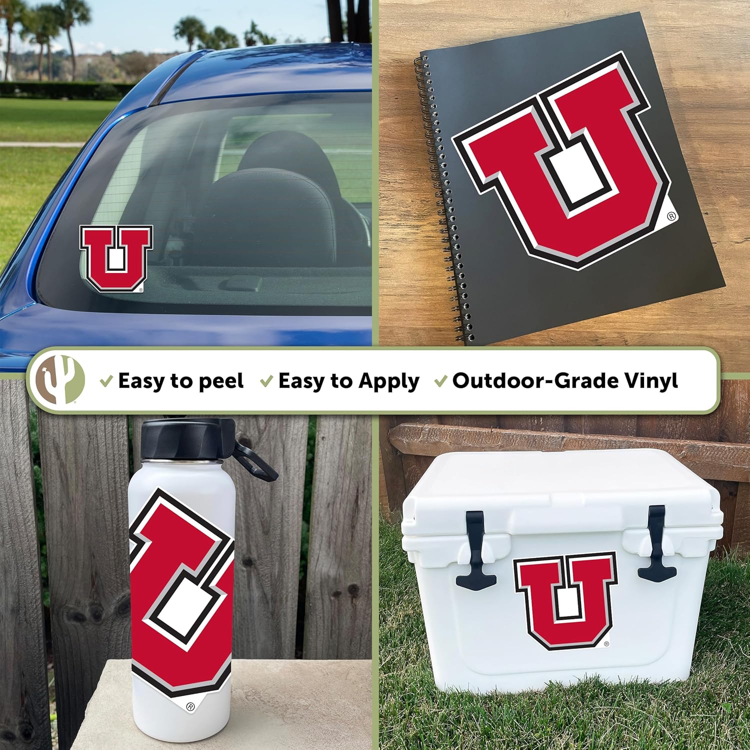 Desert Cactus University of Utah Sticker U of Utes Vinyl Decal Laptop Water Bottle Car Scrapbook (IND 5) - Image 2