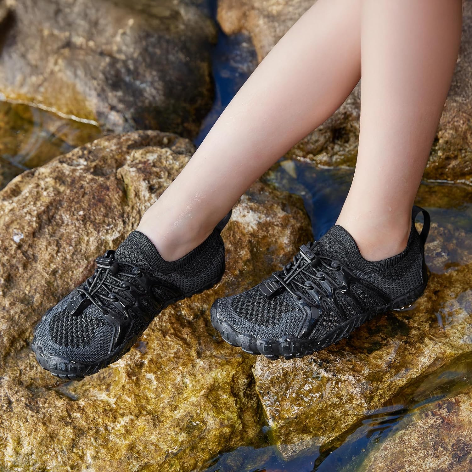 STELLE Water Shoes for Kids Girls Boys Barefoot Shoes with Adjustable Laces Quick Drying Beach Sports Non Slip Swimming Hiking - Image 2