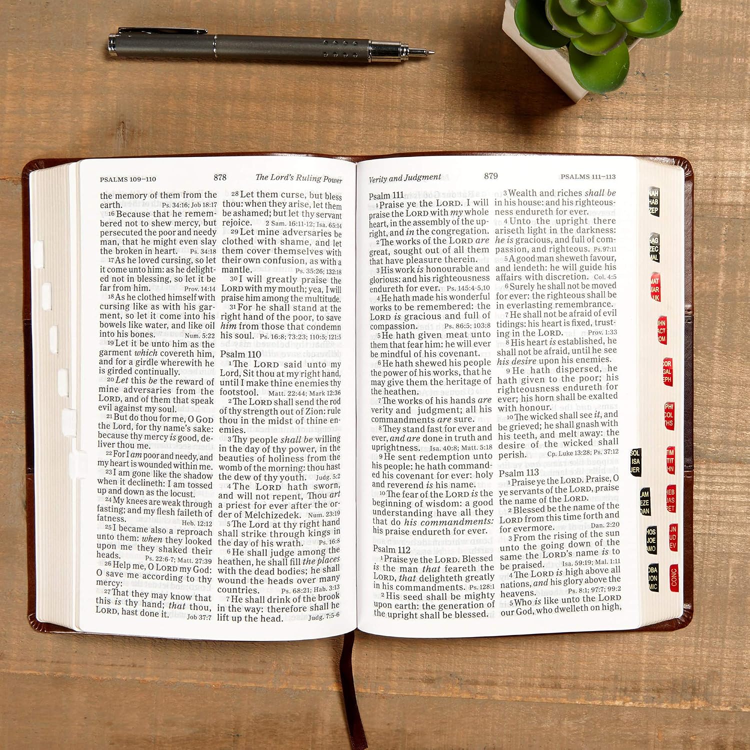 KJV Large Print Personal Size Reference Bible, Saddle Brown Leathertouch Indexed, Red Letter, Pure Cambridge Text, Presentation Page, Cross-References, Full-Color Maps, Easy-to-Read Bible MCM Type