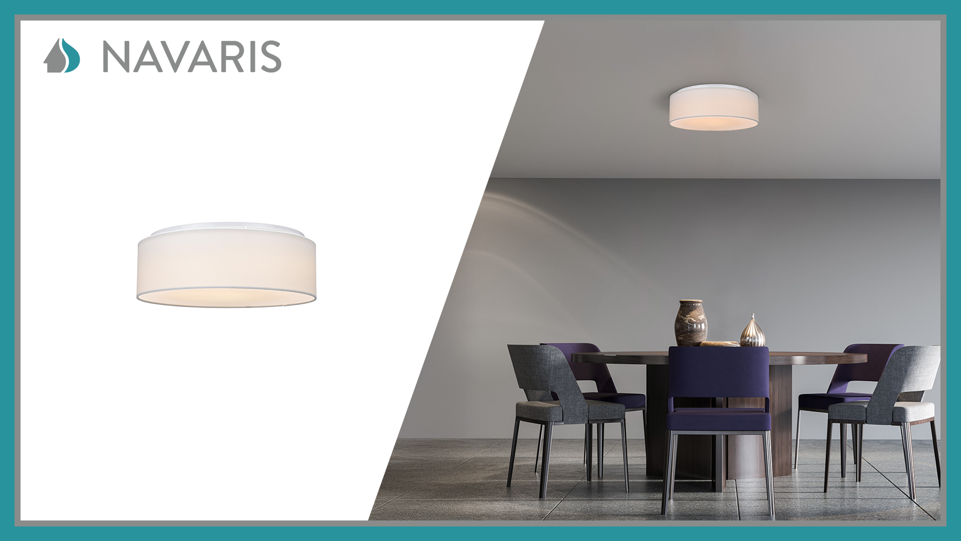 Navaris Flush Mount Ceiling Light - 15.75