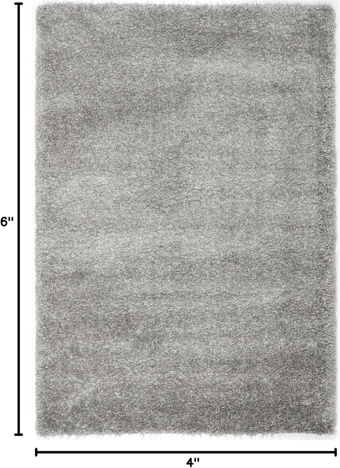 SAFAVIEH Area Rug 4x6 - California Shag Collection - Silver, Non-Shedding & Easy to Clean, Ultra Plush Thick Pile, Ideal for Living Room, Bedroom, Dining Space (SG151-7575)