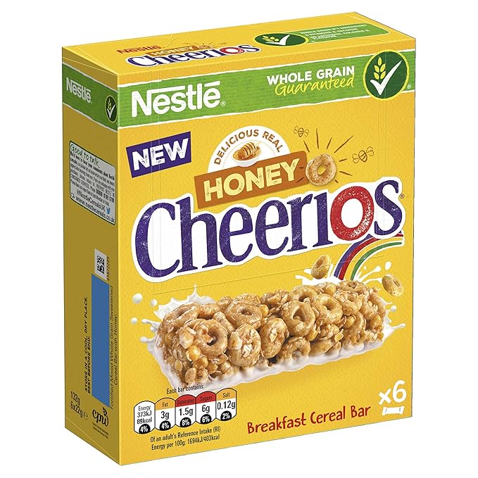 Nestle Cheerios Honey Breakfast Ceral Bars, 6 x 22g (132g) Amazon.in