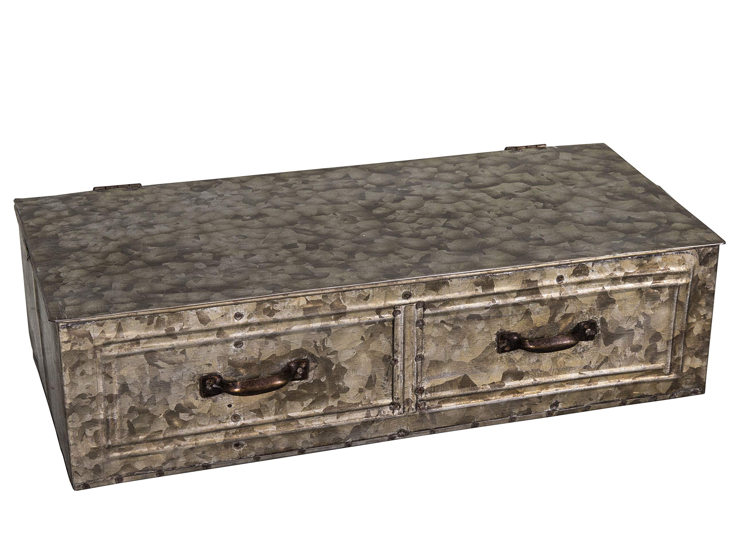 Boite 2 faux tiroirs bois coffret rangement vintage