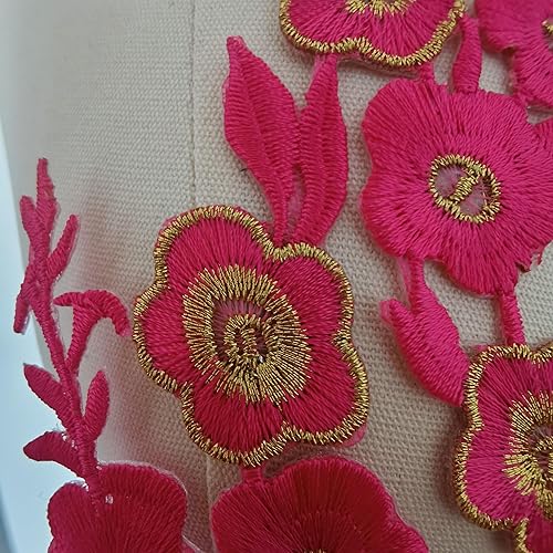 Miniatura 3 de Parches de flor de ciruelo, apliques de flores bordadas, parches para planchar para reparación de costura bordados para ropa de bricolaje, vestidos,