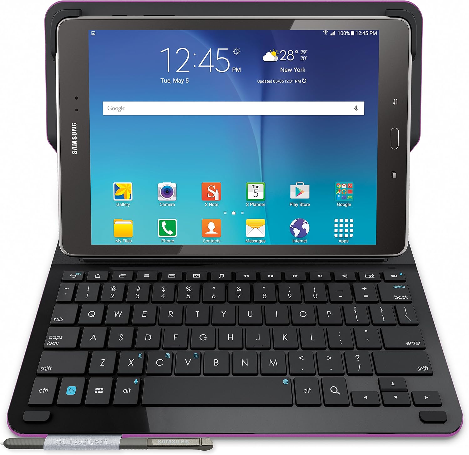 Logitech Type-S Keyboard Case for Samsung Galaxy Tab A 9.7, Violet