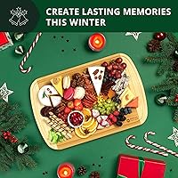 Vista 6 de ROYAL CRAFT WOOD Tablas de cortar de madera para preparar comidas y servir en la cocina, juego de tablas de servir de madera de bambú con asas