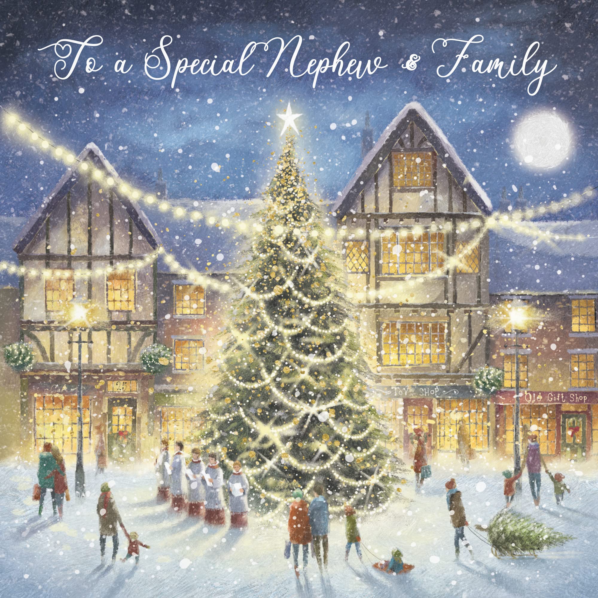 Hunts England, Nephew And Family Christmas Card, 'Christmas Eve', To A Special Nephew & Family, Milo's Gallery Collection - Image 2