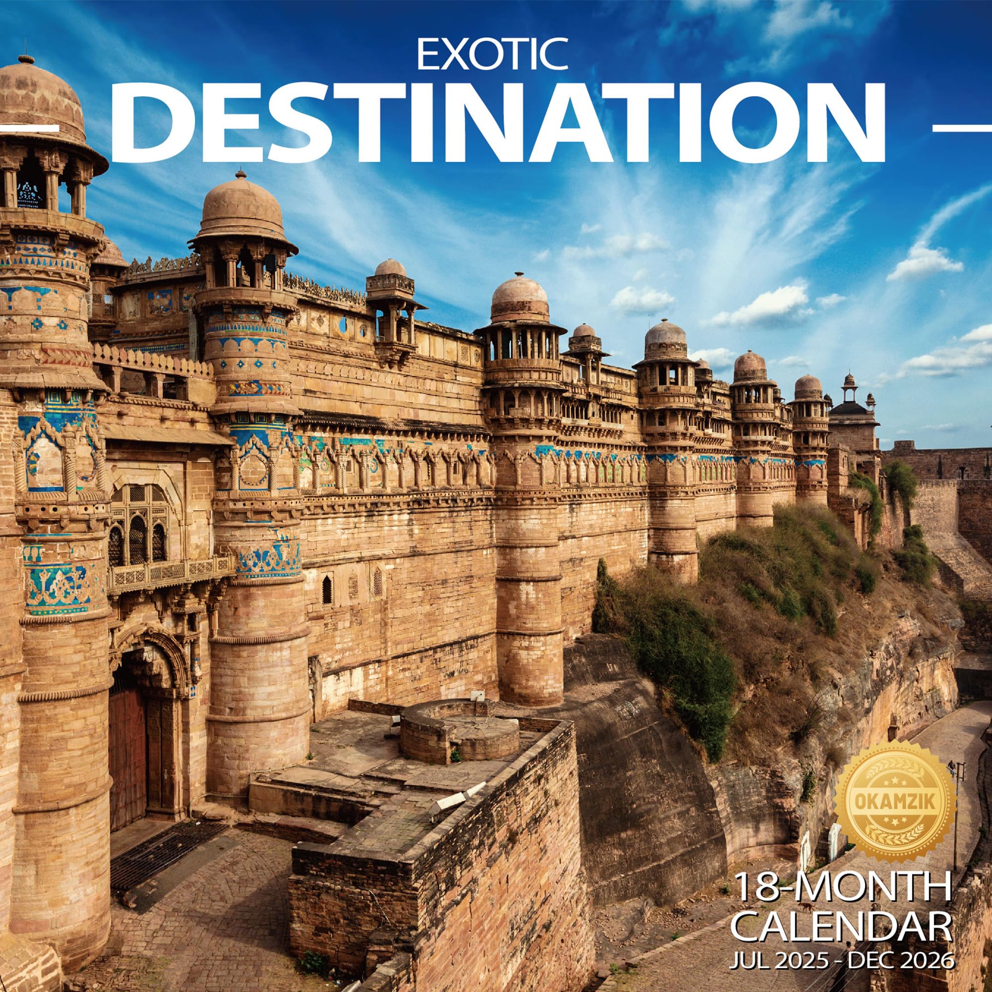 2025-2026 Wall Calendar Exotic Destination Planner Calendar, Hangable Monthly Wall Calendar with Large Blocks for Organizing & Planning, Academic Schedule, Home, Office & family, Thick & Sturdy Paper