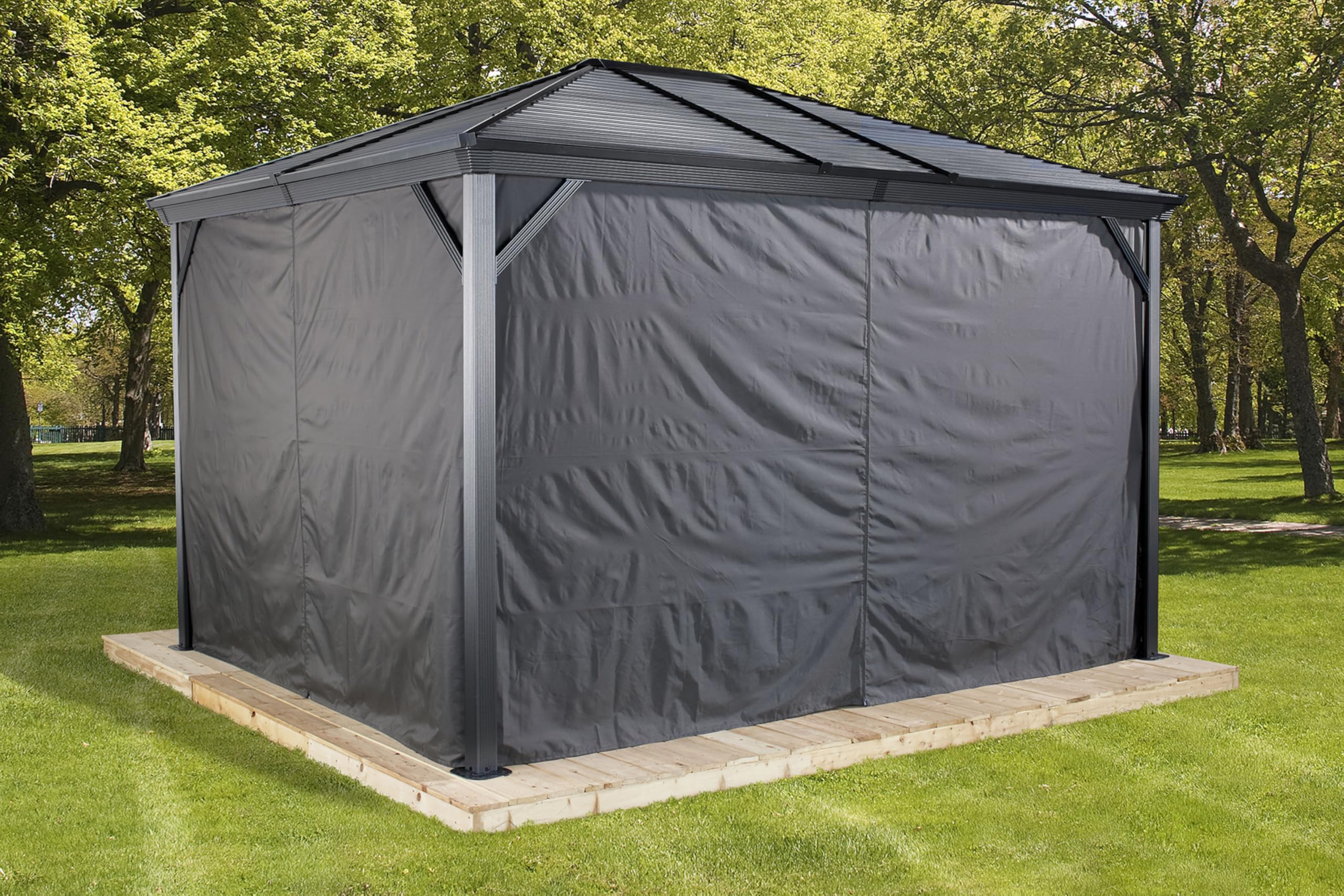 Amazon.com: Sojag Grey Curtains for Ventura Gazebo, 10 Ft. X 14 Ft