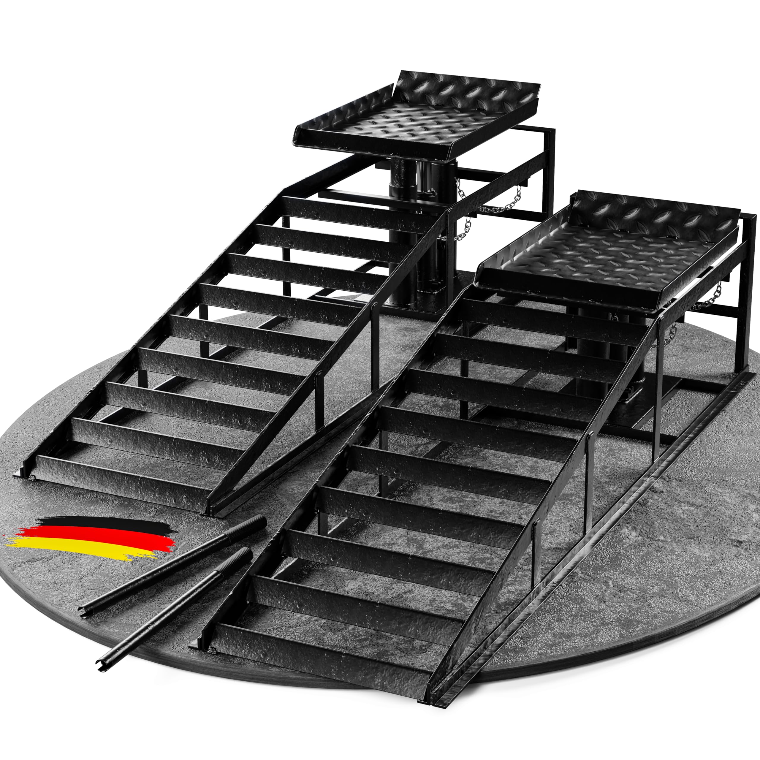 WERKTHOR Hydraulische Auffahrrampe 4T - [2er Set] Für PKW Und Wohnmobile