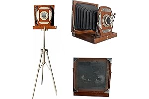 Antique Wooden Old Camera Prop with Tripod Stand