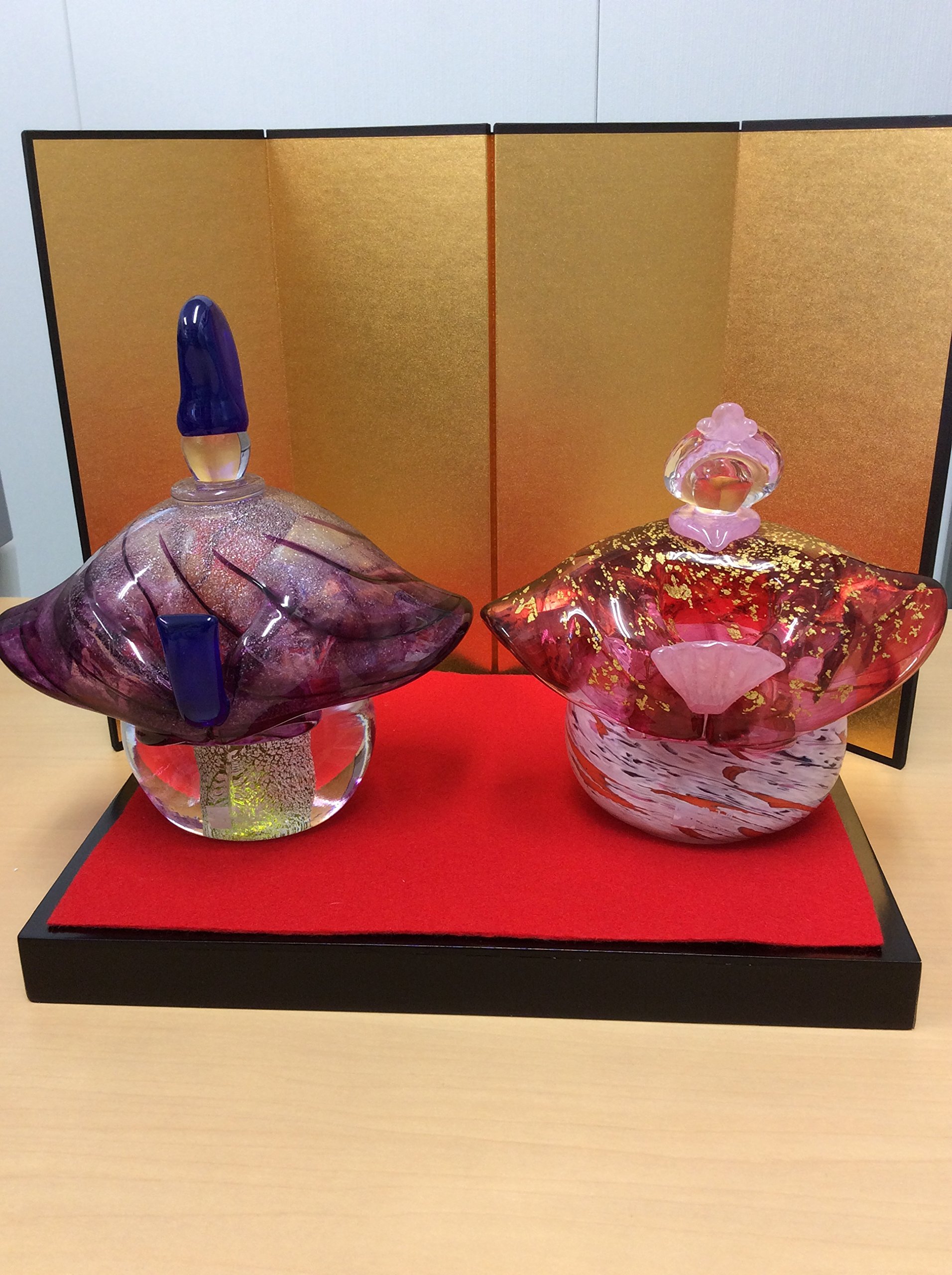 Amazon | ガラスのお雛様 粋工房 雛人形（台・屏風・毛氈付） ご自宅用