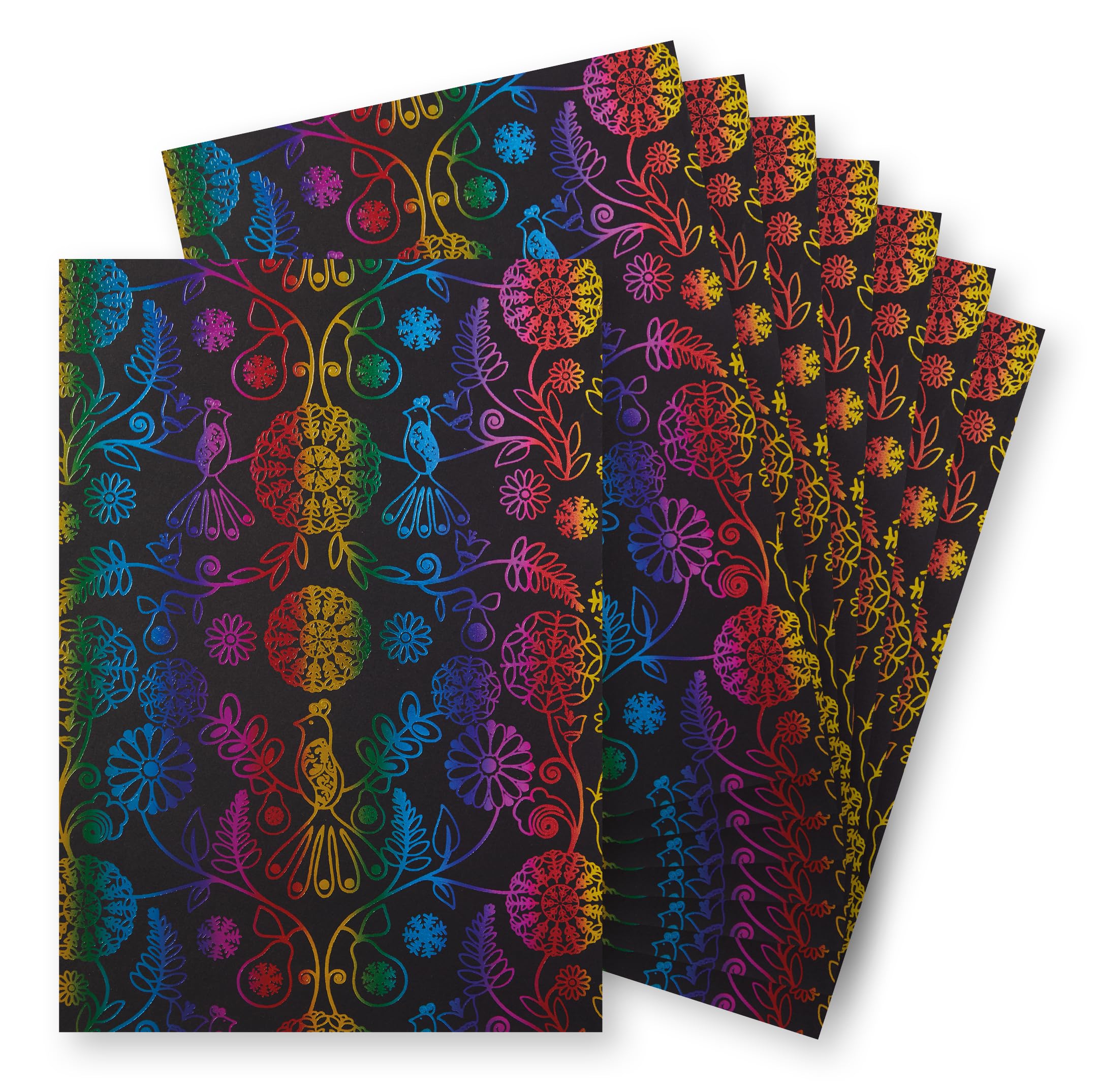 SPRINGBOARD SUPPLIES 11022, Rainbow Peacock (Black Card)