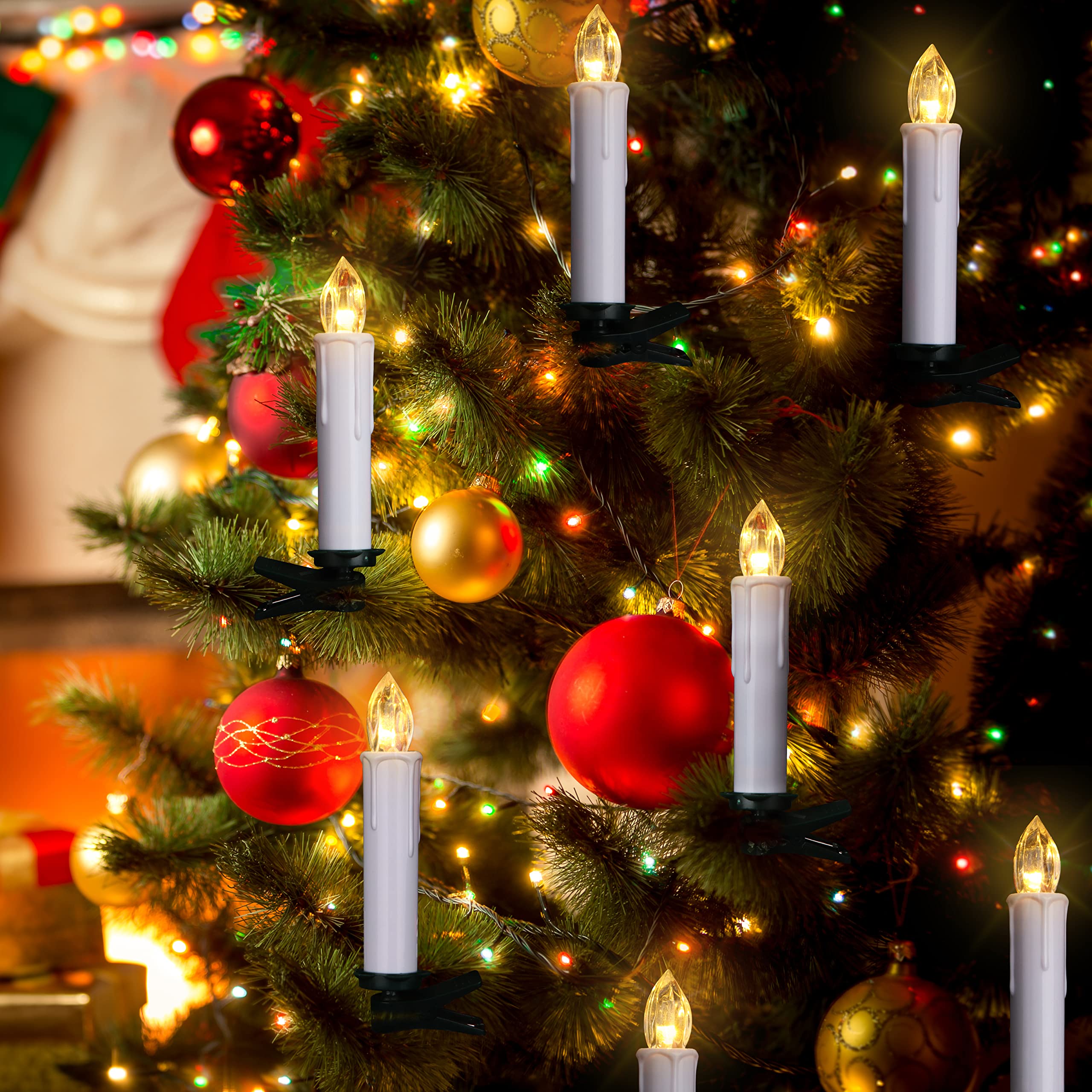 DRomance Candele a forma di albero di Natale, senza fiamma