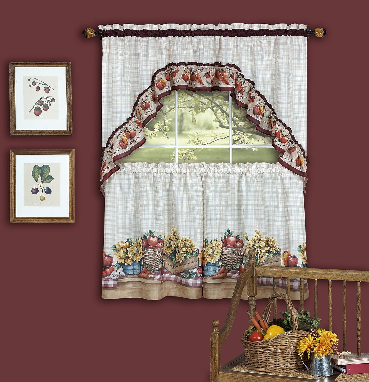 ACHIM Farmers Market - Printed Tier & Swag Set - 57x36