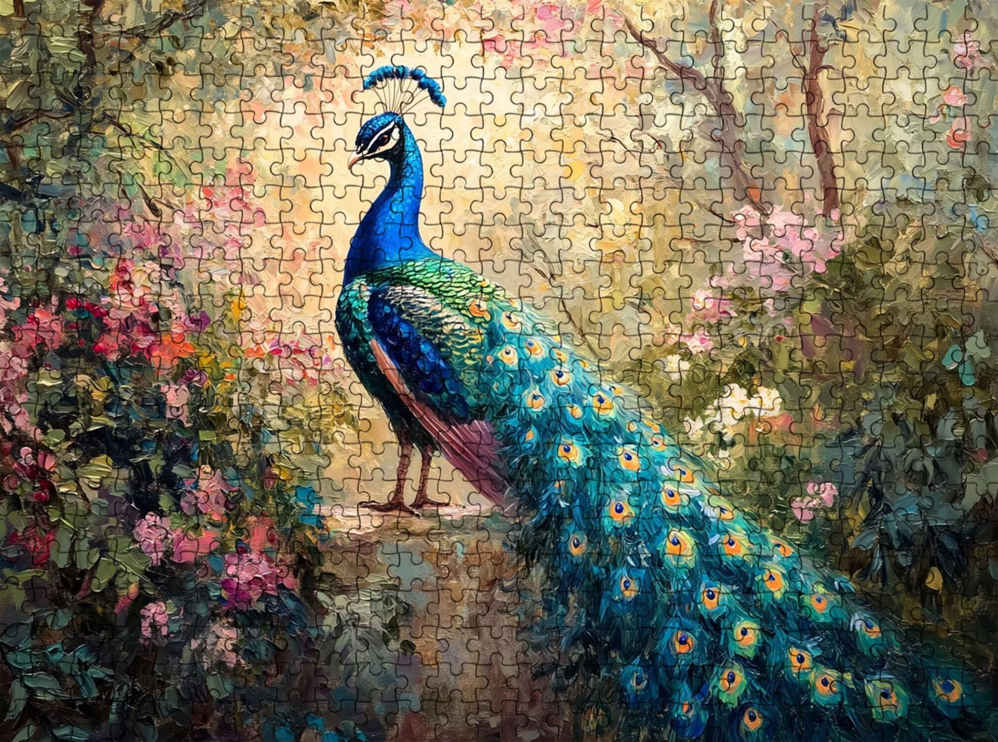 Puzzle 3000 Pezzi Classici, Puzzle Pavone giardino 122 x 81 cm, Gioco Educativo e Antistress in Legno con Poster Incluso, Ttività DIY per Famiglia, Regalo per Appassionati, Decor Parete Casa, f0-587