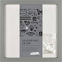 MCS Gray Linen Lined Shadow Box Frame 8x10 Inch - Wall Hanging Display Case for Mementos & Heirlooms