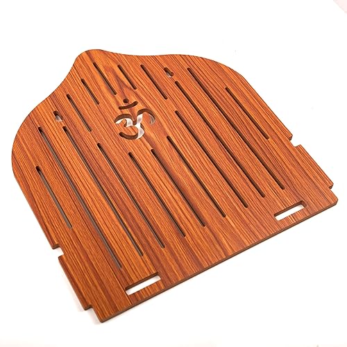 Miniatura 5 de Mesa colgante de madera para colgar en la pared, templo Pooja Mandir, estante de soporte para almacenamiento y decoración de ídolos para oficina en