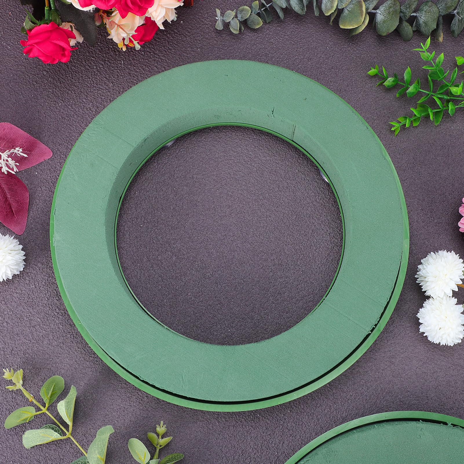 Gatuida Lot de 2 anneaux en mousse avec ventouse pour arrangements floraux artificiels, décoration de voiture de mariage, 30 x 30 x 4 cm
