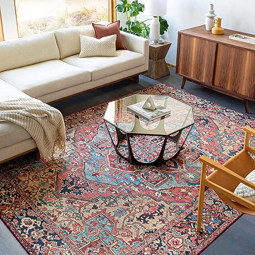 Artistic Weavers Area Rug, 7'6" x 9'6", Bright Red/Wheat