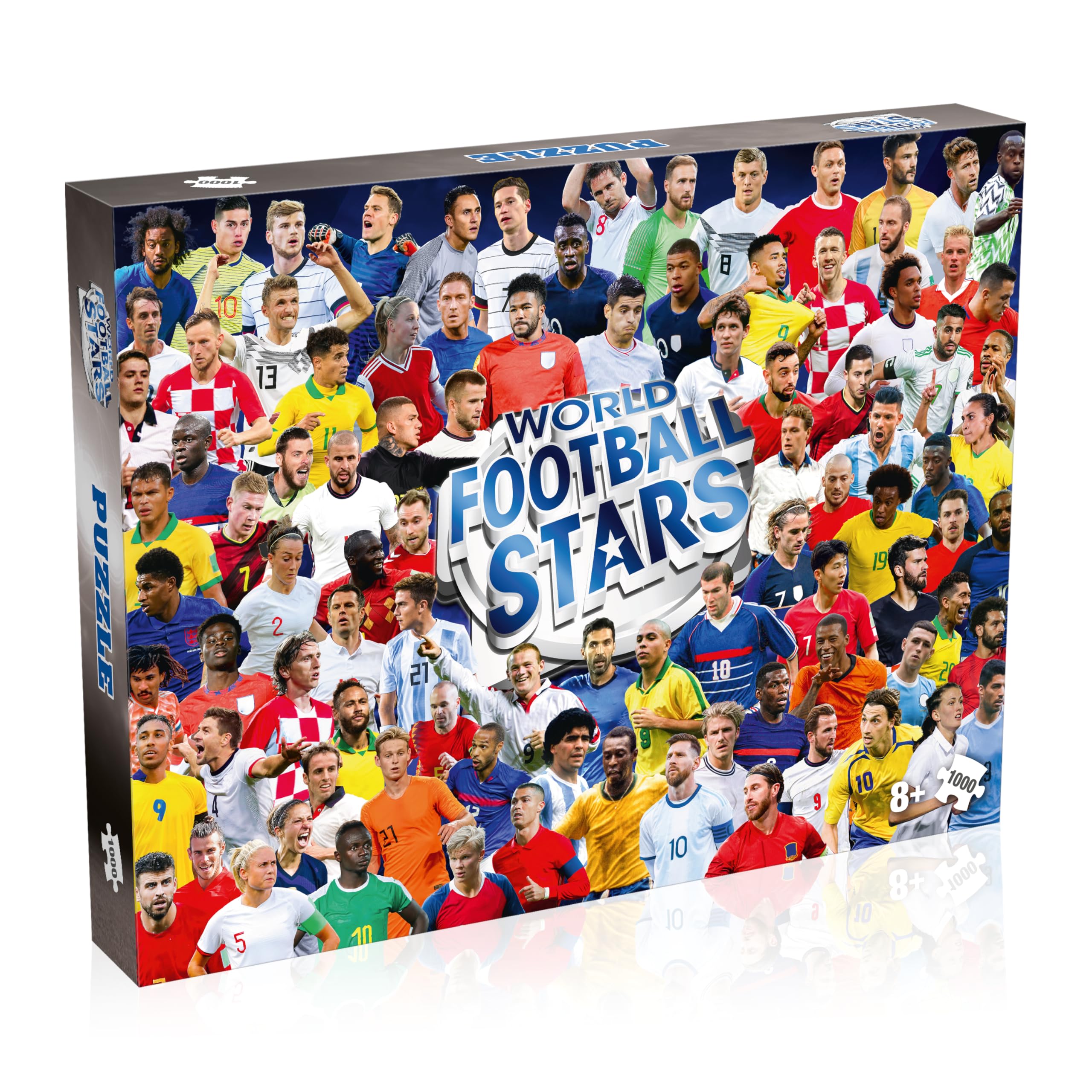 Winning Moves Fútbol Puzzle 1000 Piezas + Cartel - Rompecabezas Premium con Las Leyendas más Grandes del fútbol Mundial – desafío Ideal para Verdaderos fanáticos