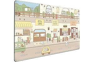 Beige Kawaii Anime Mouse Pad: Gigantic Gaming Mousepad for a Japanese-Styled Desk Decor