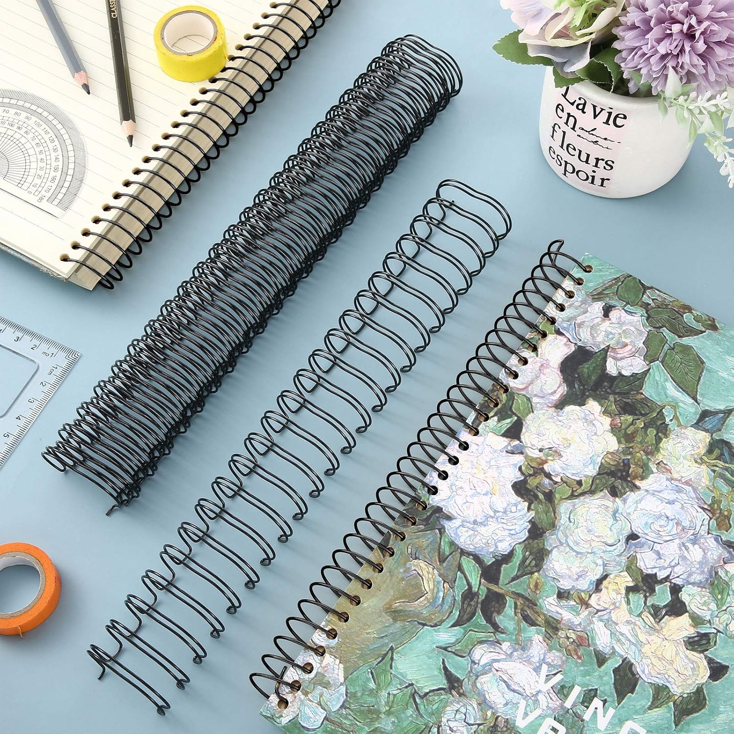 Buy 6 Pieces Twin Loop Wire Binding Spines Double Loop Wire Binding Rings Wire Cinch 1 Inch