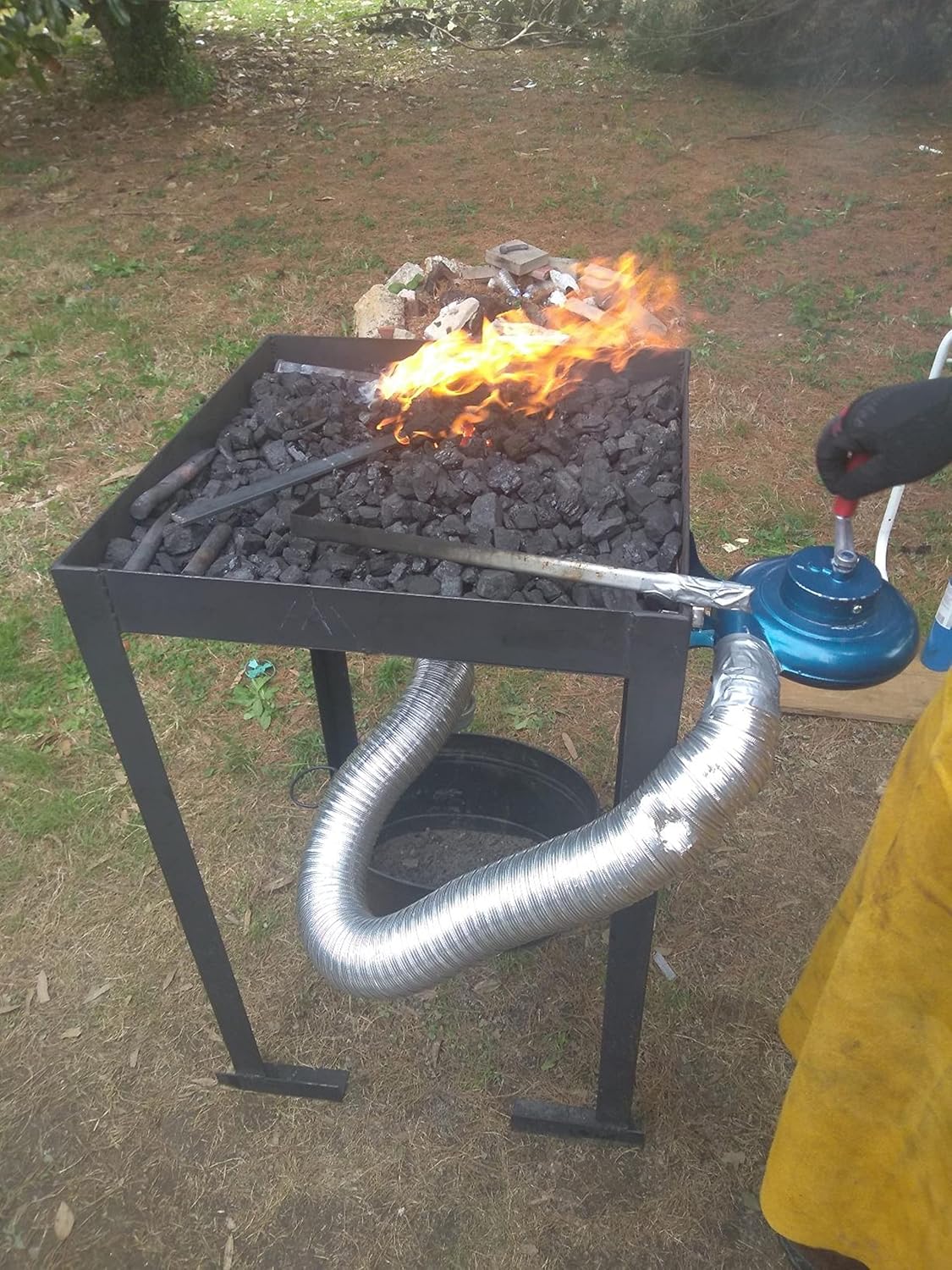 Air Blower, Fire Blower with Hand Crank for Coal Forges/Barbeque/Hiking,Forge Blower Fan