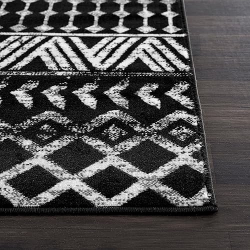 Miniatura 8 de CAMILSON Alfombra marroquí bohemia de 2 x 7 pies, diseño geométrico de diamante, alfombra de pasillo para sala de estar, pasillo, alfombra bohemia
