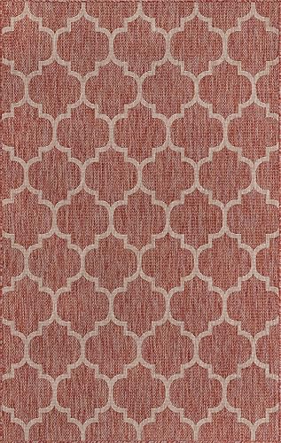 Miniatura 2 de Unique Loom Trellis Collection - Alfombra de uso exterior con diseño marroquí, de transición, para interiores y exteriores, colo aguamarina