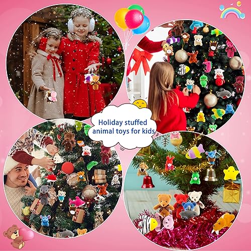 Miniatura 4 de 130 piezas de animales de peluche pequeños a granel, mini oso de peluche, llavero de peluche de animales marinos para el día del niño, regalos de