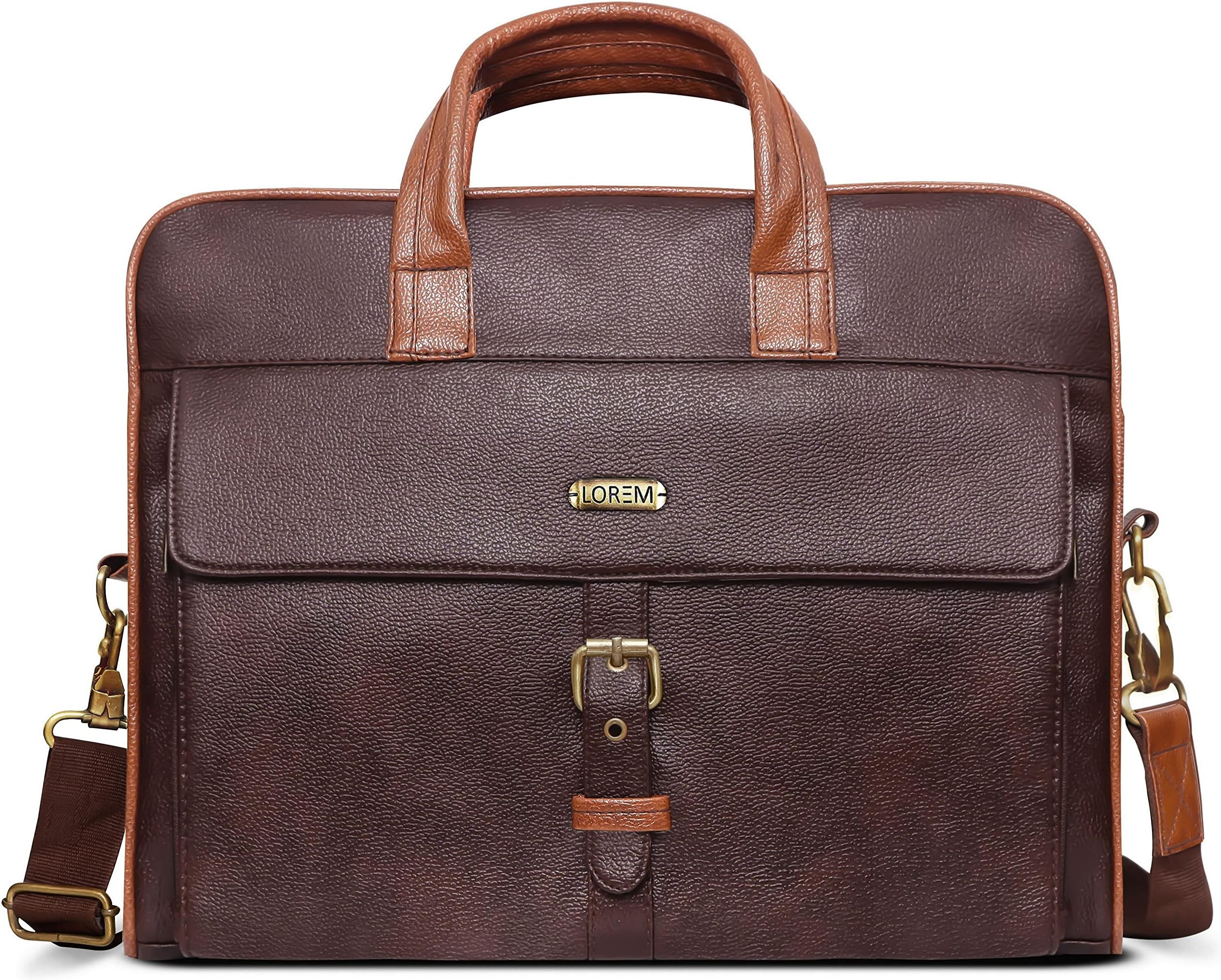 Khyati sales Brown Color Faux Leather 10L Messenger Bag For Men BG55