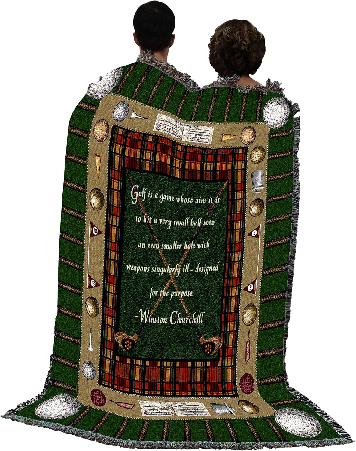 Pure Country Weavers Winston Churchill Golf Quote Blanket - Sports Fan Coach Team Gift Tapestry Throw Woven from Cotton - Made in The USA (72x54)