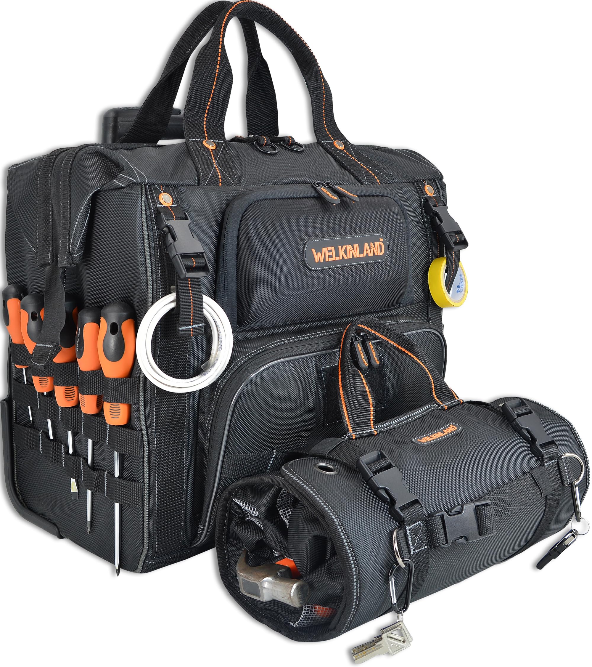 Rolling Tool Bag and Tool Roll Bundle - The Ultimate Tool Organizer for Professionals on the Go