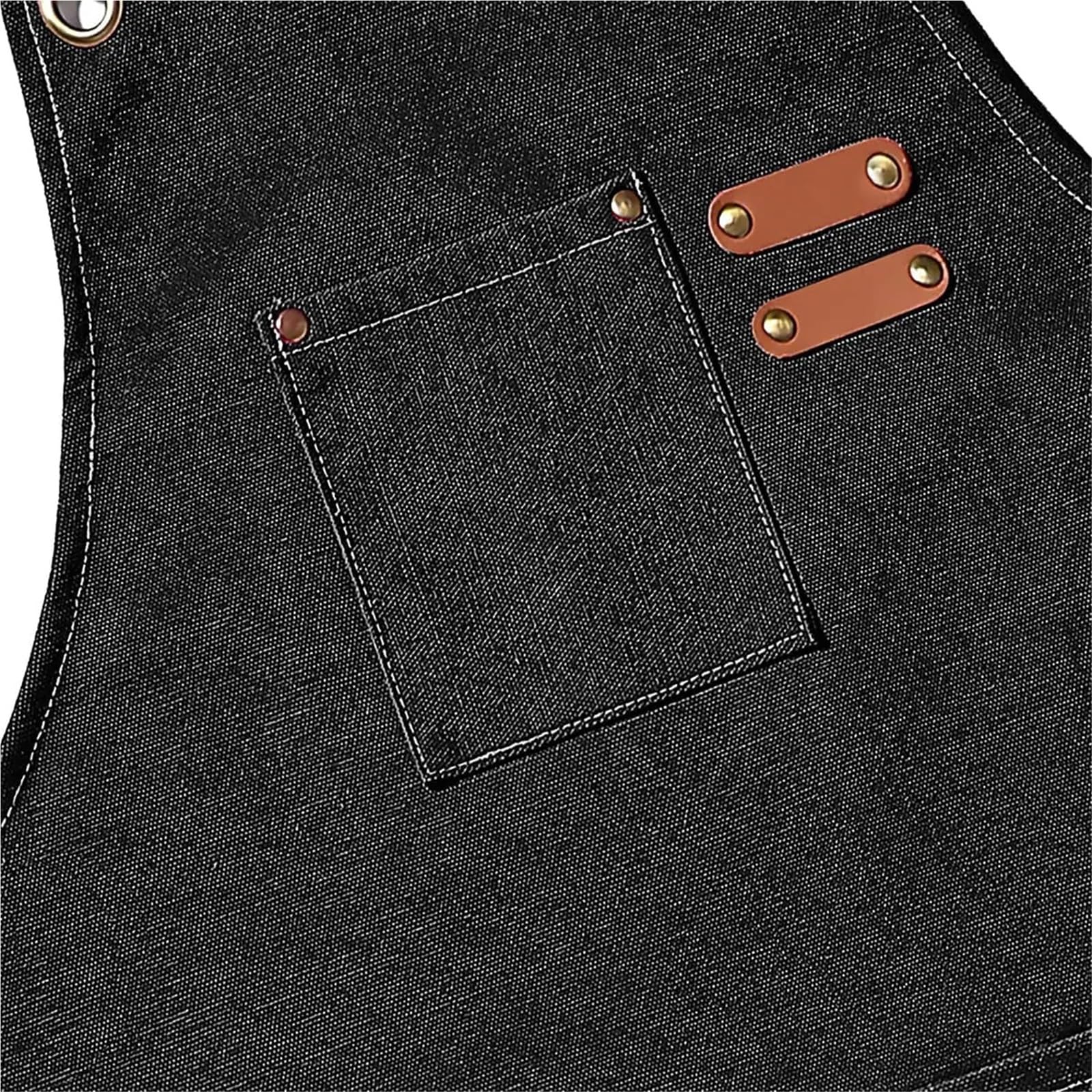 Delantales de Chef 2 uds for hombres y mujeres con bolsillos grandes, delantal trabajo ajustable resistente espalda cruzada lona algodón para Cocinar, Restaurante