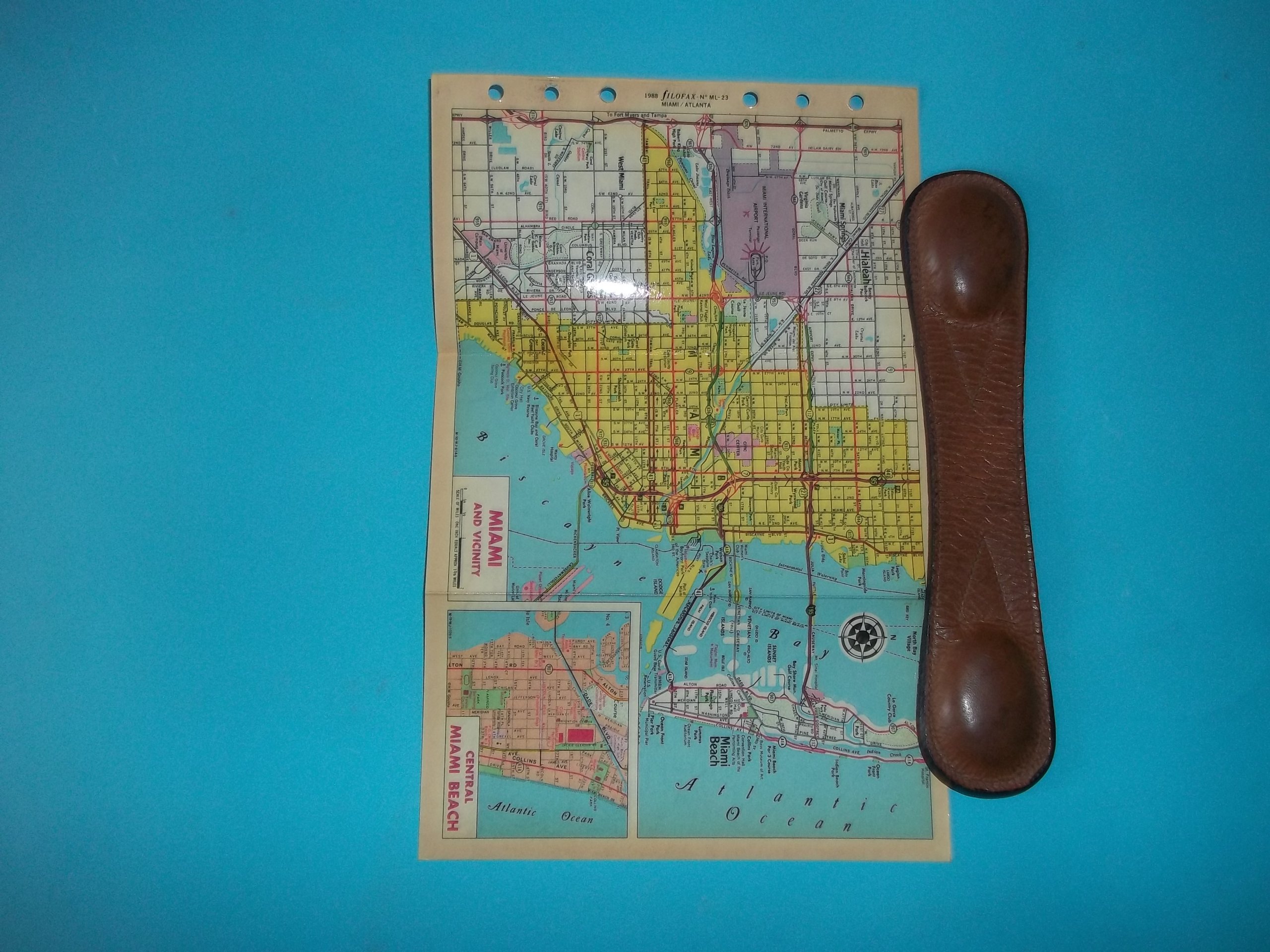 FiloFax ML23 Miami/Atlanta Map Map Laminated Personal Size 6 3/4
