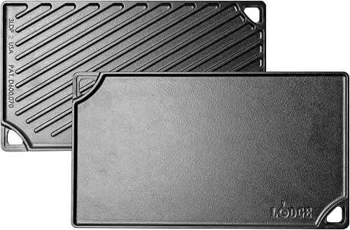 Lodge Reversible Cast Iron Grill/Griddle Pan, 16.75 x 9.5 Inches