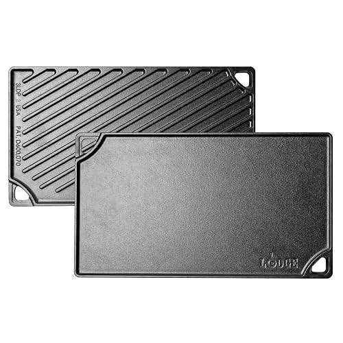 Reversible Cast Iron Grill/Griddle Pan 16.75 x 9.5 - Pre-Seasoned