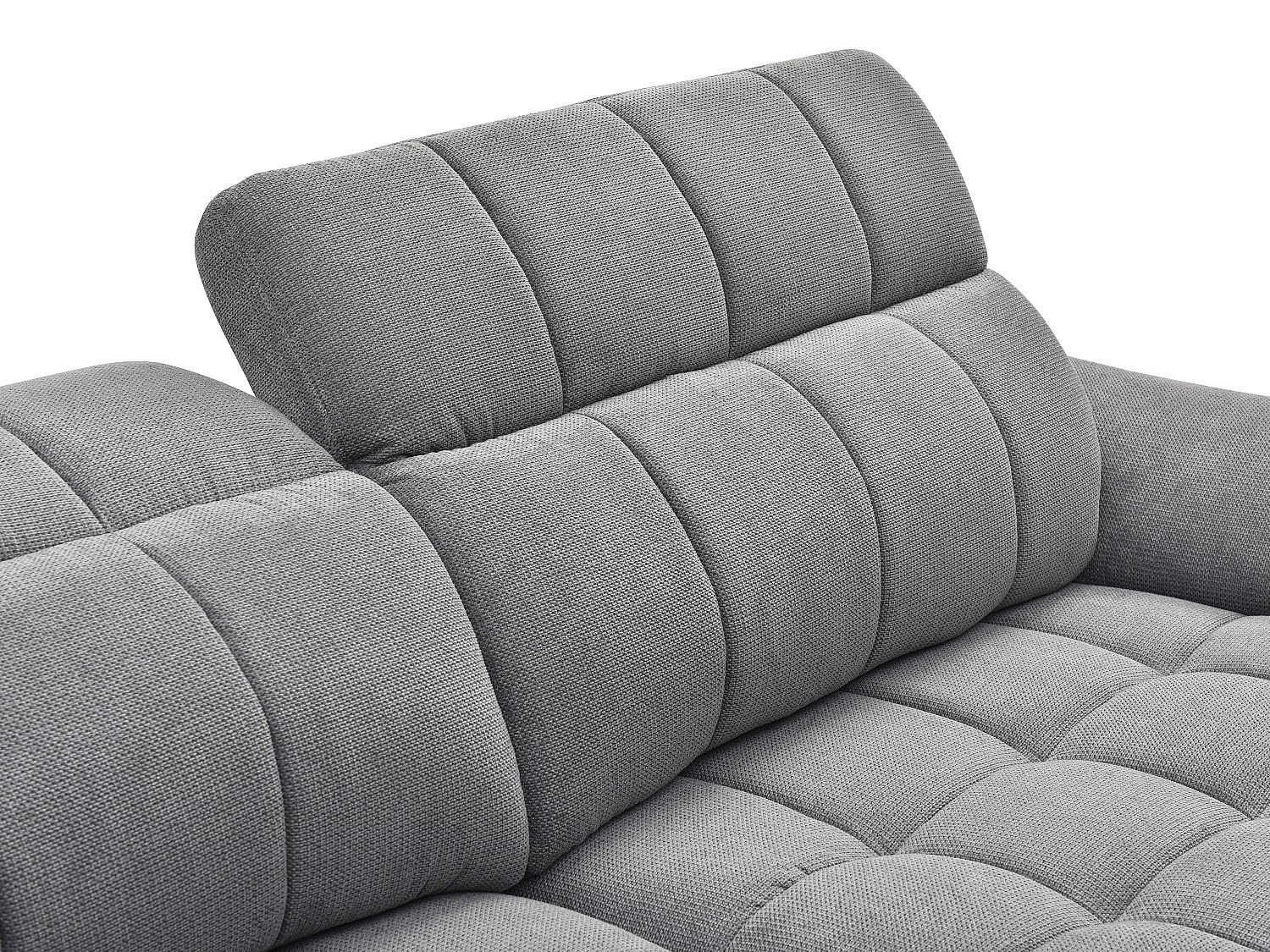 Vente-unique - Canapé d'angle Droit Relax électrique en Tissu texturé Gris CELTIMO