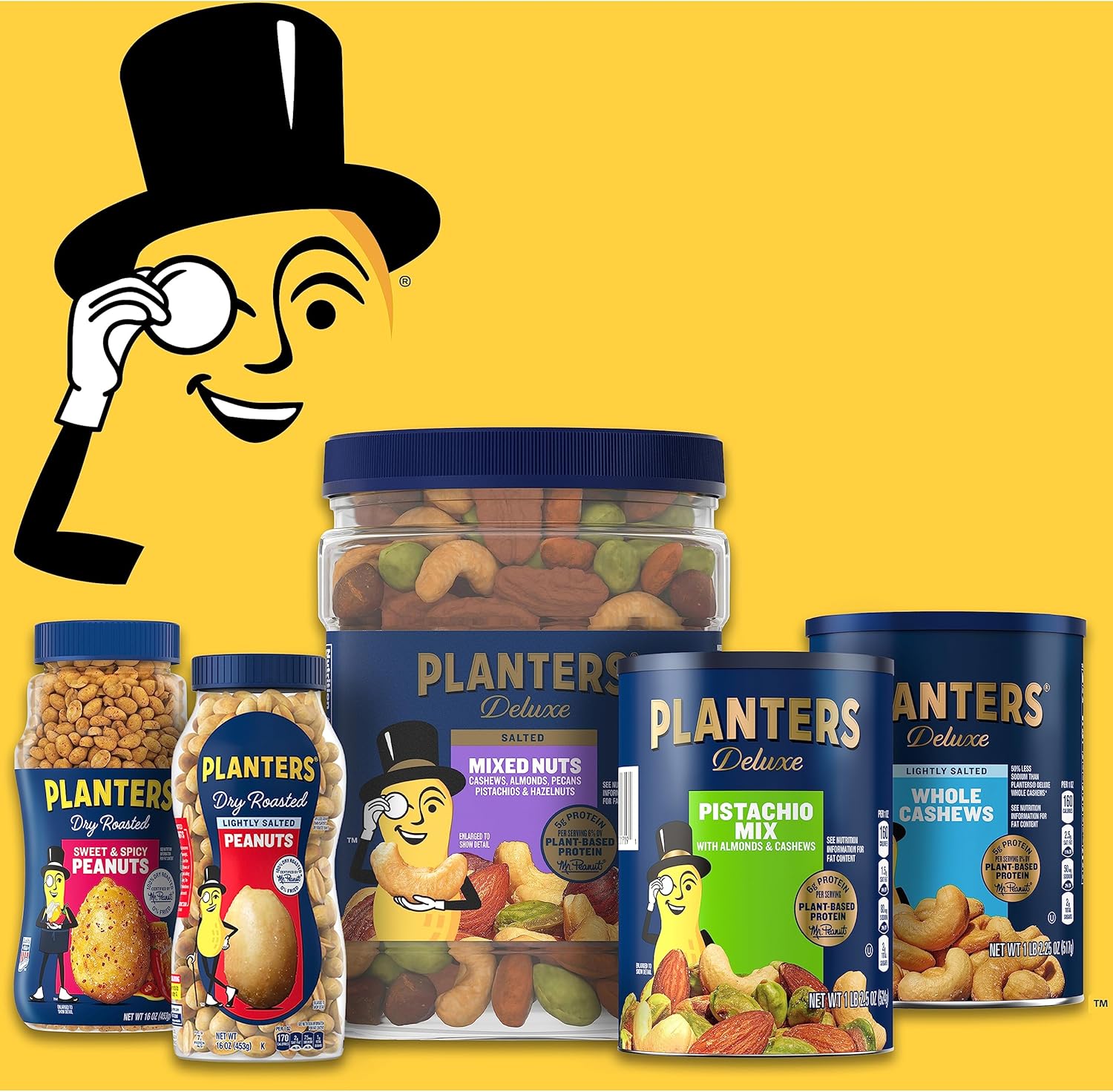 Deluxe Salted Mixed Nuts, Roasted Cashews, Almonds, Pecans,
