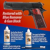 Vista 6 de Blue Wonder Gun Black - Kit de reacabado de armas de fuego de 2 onzas más sistema de extracción azul de 2 partes con cepillo