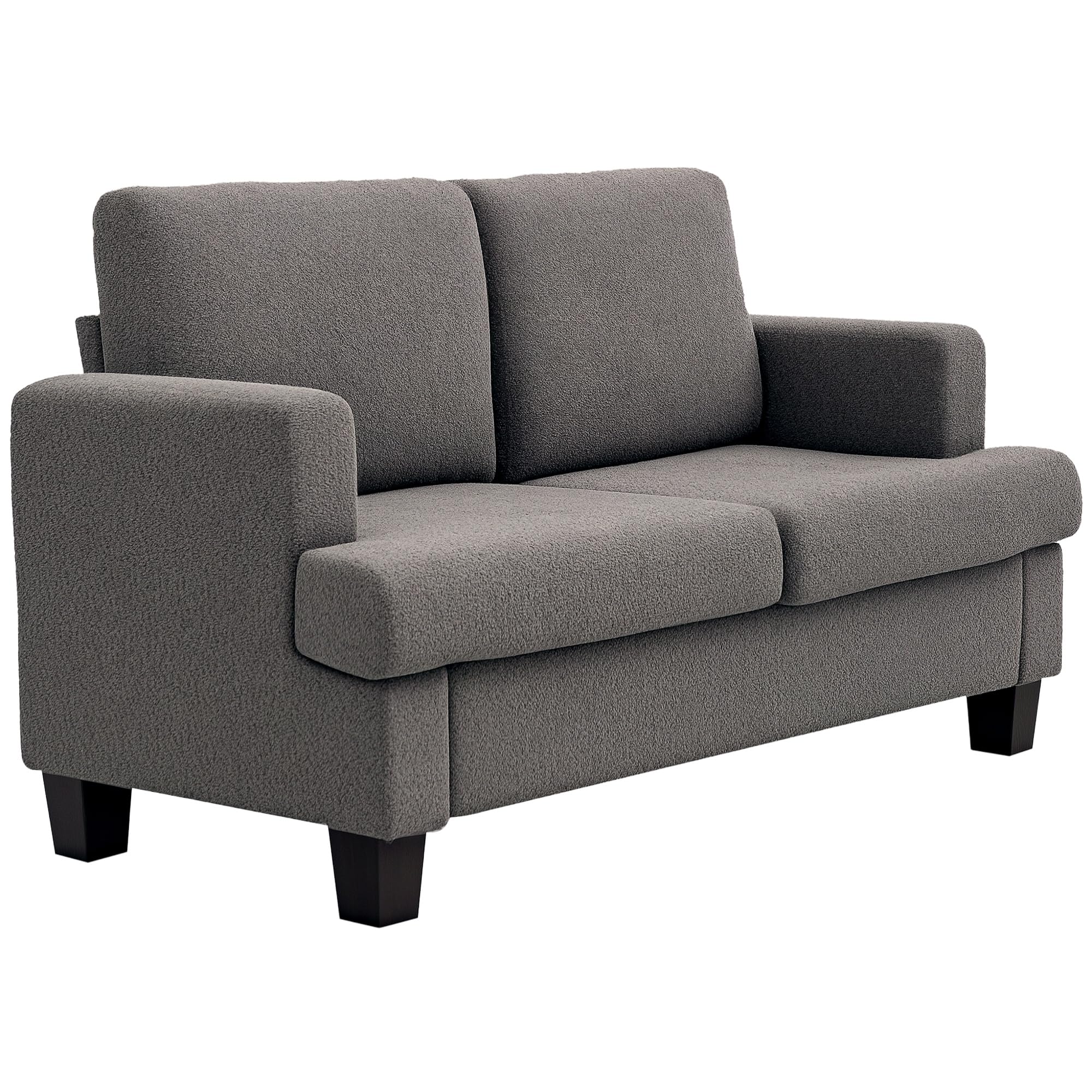 HOMCOM 54.3" Sofá 2 plazas Moderno Cojines Desmontables Gris Oscuro