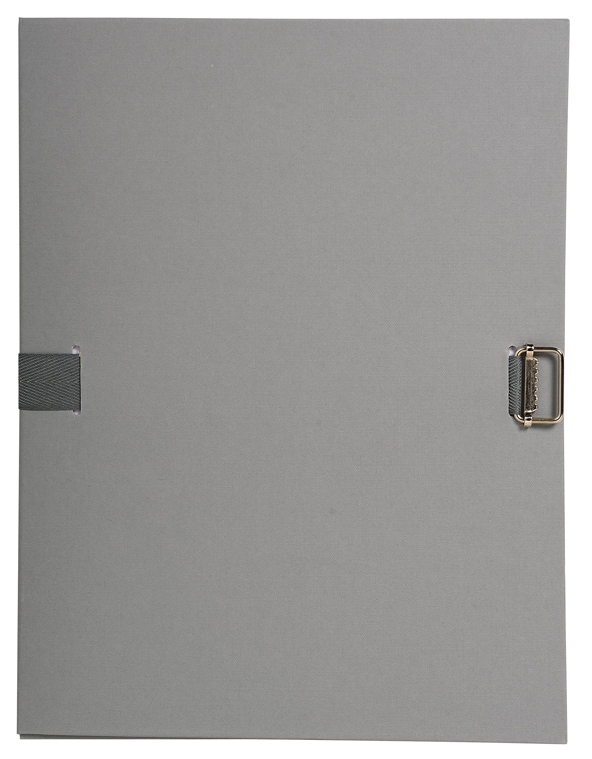 Exacompta - Ref 730E - Expanding Folder - 240 x 320mm in Size, Suitable for Storing A4 Documents, Expands Up to 13cm, Coloured Canvas with Matching Strap - Grey — image 1