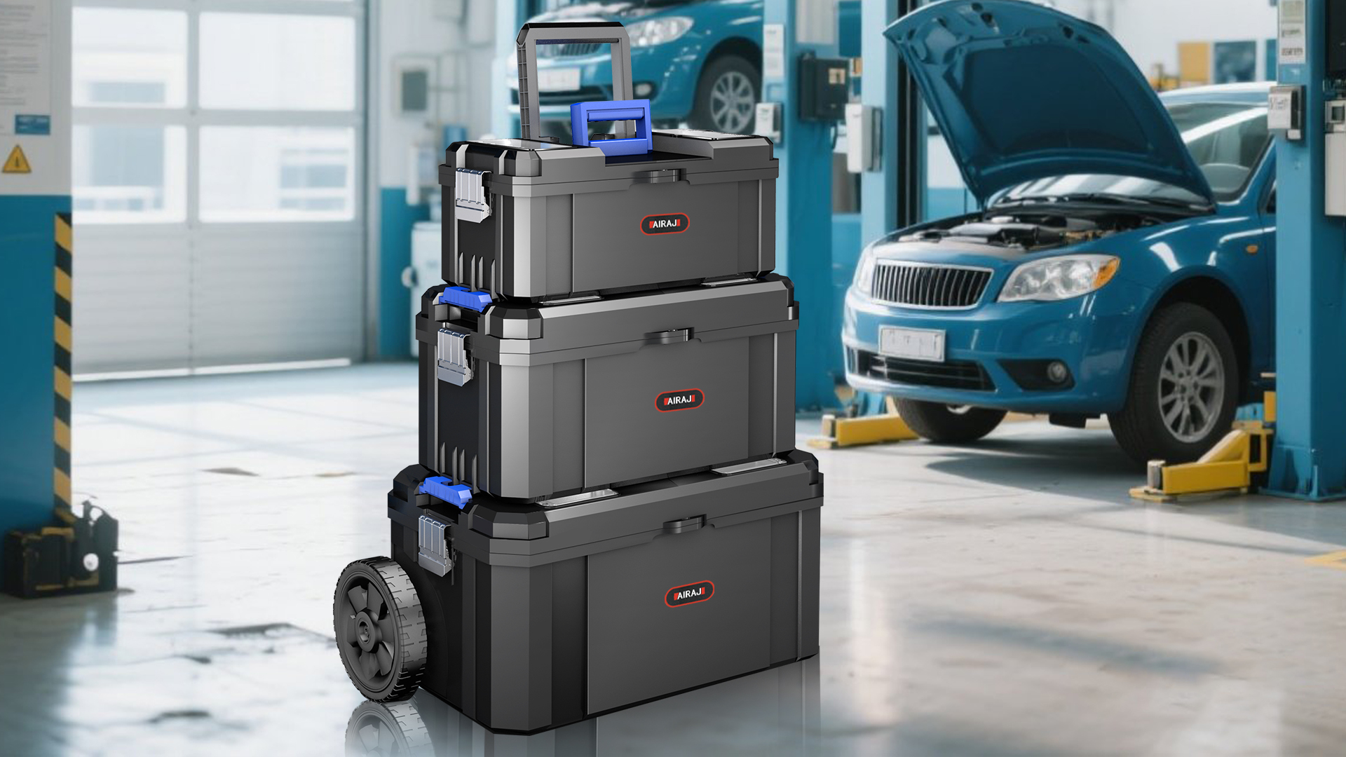 3 IN 1 Rolling Tool Box With Wheels,Stackable Tool Box,Modular