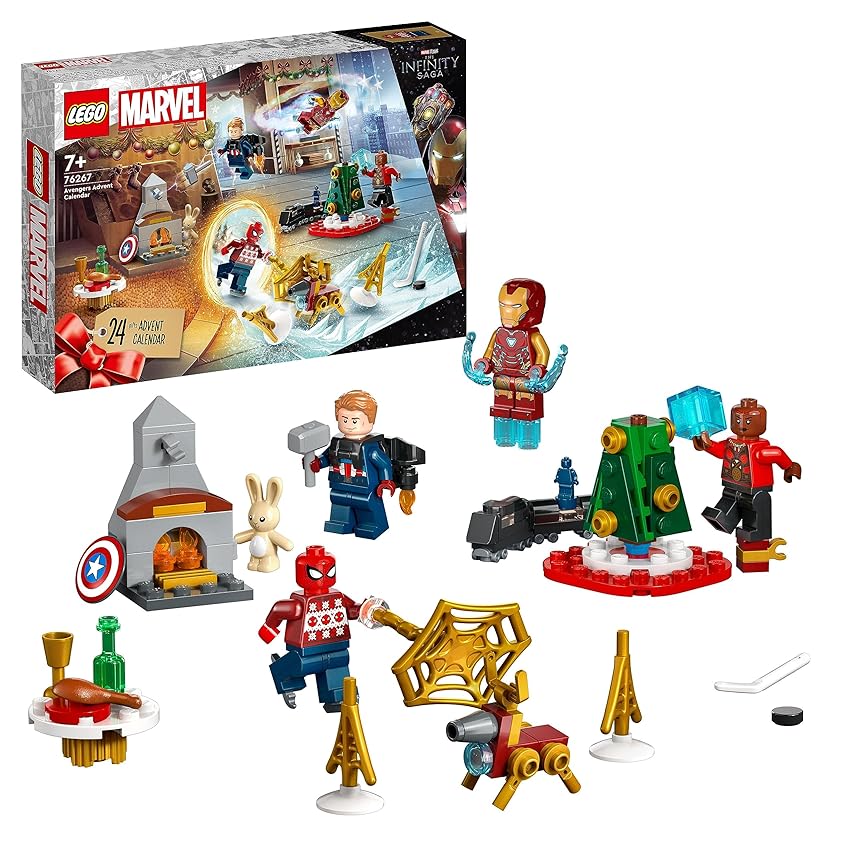 Immagine del prodotto LEGO 76267 Marvel Calendario dell’Avvento degli Avengers 2023 con 24 Regali tra cui Capitan America, Spider-Man, Iron Man e altre Minifigure di Supereroi, Regalo per Bambini per il Countdown di Natale
